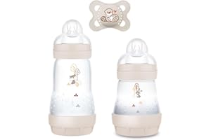 MAM Biberón anticólicos de 160 ml, juego de 2 chicas, incluye tetina de tamaño 1 a partir del nacimiento.