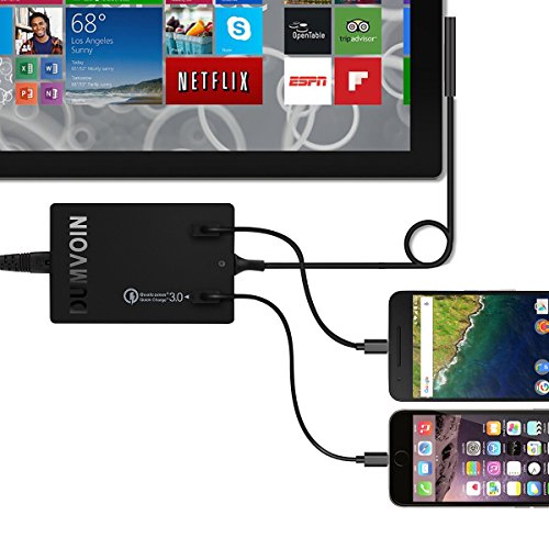 Microsoft Surface Pro 3 / Pro 4 Ladegerät;DUMVOIN 12V 2.58A Charger Power for Microsoft Surface Pro 3 Pro 4 Surface Book;Dual USB Ports Quick Charge 3.0 for Samsung S6 S7 Note Galaxy HTC LG iPad iPhone iPod and more -72W (Cord 7.8ft) - 7