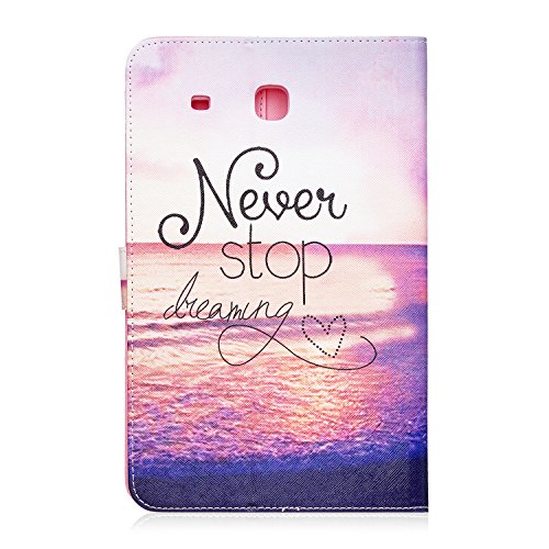 Galaxy Tab E 9.6-Inch SM-T560 Hülle, Deenor Cute Colorful Design Flip Tasche PU Leder Abdeckung Stand Schutzhülle für Samsung Galaxy Tab E 9.6-Inch SM-T560 / T561 / T565. (Red Sea) - 3