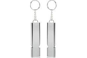 J-Kare Emergency Survival Whistle | Double Tube Whistles | Pack of 2 | with Lanyard and Keychain | for Outdoor Camping, Hiking, Sports, and Dog Training