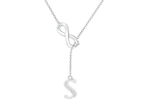 SAMINO Colliers pour Femmes,Collier Illimité Lettres A-Z Initiales Réglable 47+4.5cm pour Femmes Filles Sœurs Amies Fête des Mères Cadeau Maman Cadeaux D'anniversaire Noël Remise Diplôme