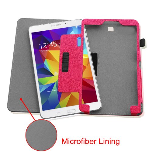 Fintie Samsung Galaxy Tab 4 8.0 Hülle Case – Slim Fit Folio Kunstleder Schutzhülle Cover Tasche mit Ständerfunktion für Samsung Galaxy Tab 4 8.0 SM-T330 SM-T335 (mit Auto Schlaf / Wach Funktion), Magenta - 6