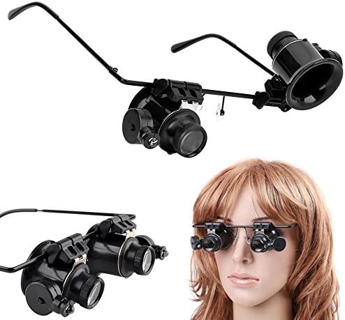 Continu® super clear /New 20X Magnification Glasses Type Handfree Watch Jewelry Repair Magnifier with LED Light