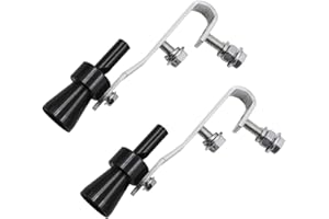 GNHG 2 Pezzi Turbo Sound Simulator per Auto e Moto – Fischietto Audio per Tubo di Scarico, Universale, in Lega di Alluminio Nero, Booster Sonoro per Scarico Sportivo, Facile da Montare