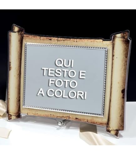 Targa Personalizzata Su Supporto Legno Noce 20x26x2 Cm - Placca In Alluminio Oro O Argento Con Incisione A Colori, Ideale Per Regali - Foto 4