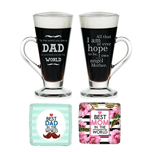 Yaya Cafe Anniversary Gifts Tea Coffee Mugs Set Of 2 With Coasters