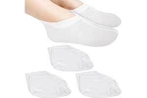 BRITECO 6PCS Moisturising Cotton Foot Socks Overnight - Breathable Soft Cotton for Dry, Cracked Feet Relief, Reusable Hydrating Socks