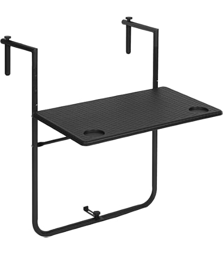 Table D'Appoint Balcon Sweeek – Acacia Huilé – Rabattable – Hauteur Réglable – Rectangulaire 70x50 Cm
