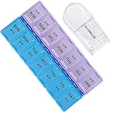 Anpro Pill Organizer and Pill Cutter 7 Day Pill Reminder Pill Box