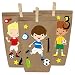 Produktbild Papierdrachen DIY Adventskalender Kraftpapier Set - Fußballer (Bunte Edition) zum Aufkleben - mit 24 braunen Papiertüten zum selbst Befüllen und zum Selbermachen - Weihnachten 2018