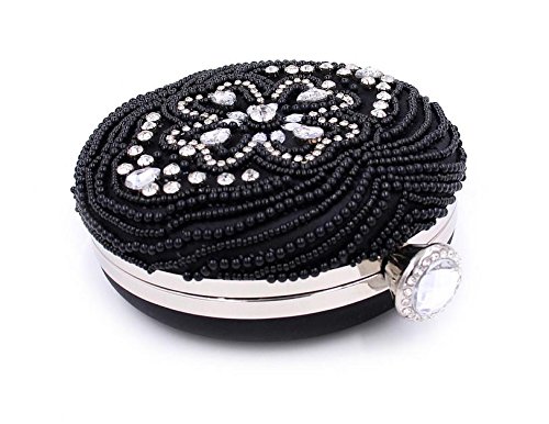 WYB Runde Perlen Diamant / Abendtasche / Kupplung / gehobenen Perlen Tasche / Abendtasche Kette Black