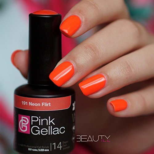 Pink Gellac UV Nagellack 191 Neon Flirt. Professionelle Gel Nagellack Schellac für mindestens 14 Tage perfekt glänzende Nägel - 2