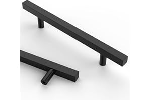 Astrée 10 Pack 128mm Black Kitchen Handles Stainless Steel Kitchen Cupboard Handles Square Cabinet Handles Black Handles Cupboard Door Handles Drawer Handles Wardrobe Handles