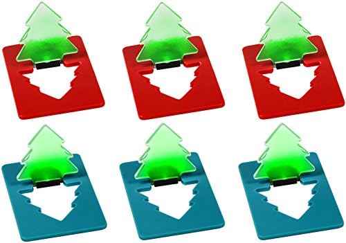 Tree Shaped LED Light – Wire Free, Card Style, Foldable Pop-Up Mini Light for Creative Display, Home Decoration, Special Occasions such as Parties, Christmas, Diwali and Other Festivals (Pack 3 Blue &amp; 3 Red)
