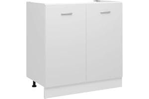 Homgoday Mobile sottolavello, mobiletto da cucina, mobile da cucina, mobile da cucina, 80 x 46 x 81,5 cm, colore bianco