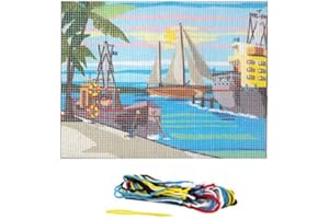 M & C Kit Canevas Port de Pêche 15 x 20 cm