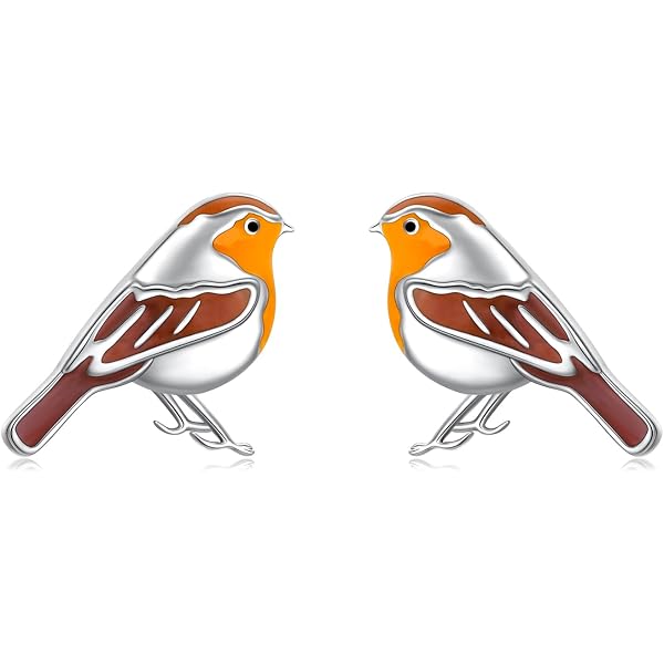 thumbnail: Roodborstjes Oorbellen - Schattige Vogel Oorstekers Sieraden