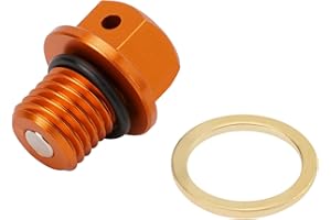 NICECNC Arancione M12 x P1.5 Bullone magnetico del tappo di scarico dell'olio Compatible with 125-530 SX SXF EXC EXC-F EXC-R XC XCW XCF 2000-2023,Husqvrna TC/TE/FC/FE/125-501 14-23,See Fitment