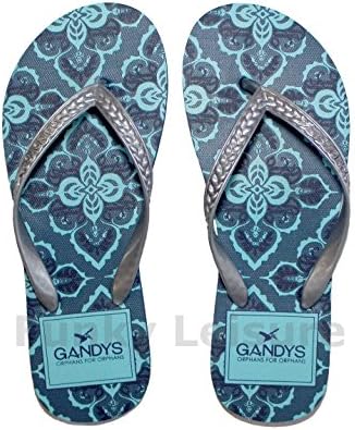 Gandys Teal Tile Womens Flip Flops (UK 4/5)