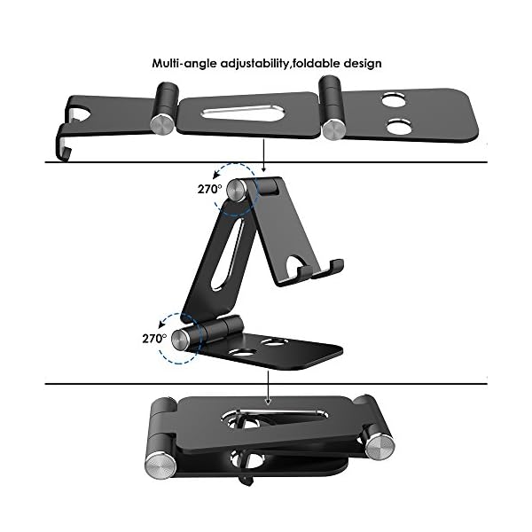Simpeak Soporte Móvil, Soporte Tablet, Multi-Angulo Soporte de Aluminio Compatible con iPad,Compatible con iPhone… - Image 3
