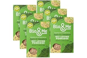 Bio&Me - Apple & Cinnamon Gut-Loving Prebiotic Porridge | Vegan, No Added Sugar | 6 x 400g