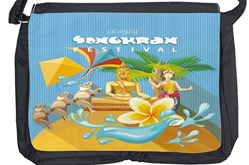 Preisvergleich Produktbild Umhänge Schulter Tasche Welt Reise Songkran Thailand bedruckt