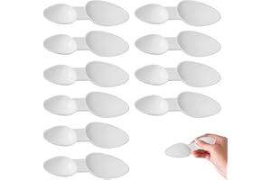 BABBBLISIO 10 Pcs 2.5ml/5ml Double Sided Spoon Reusable Medicine Spoon for Cereal, Milk, Coffee, Washing Powder - Home, Outdoor, Office Use