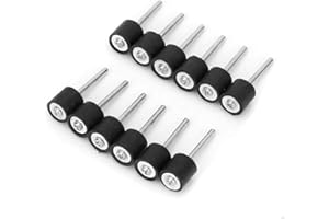 HYUDUO 12 Piezas de Hierro Pulido Lijar Tambor de Goma Mandril de Pie Manga Para Herramienta Rotativa Compatible