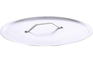 BALDASSARE AGNELLI Pentole Agnelli - Couvercle en Aluminium, avec Monture rivetée en Acier Inoxydable, Argent 40 cm Argent