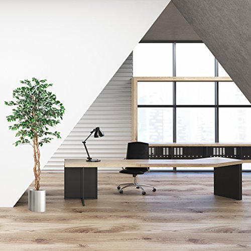 Großer grüner Ficus Baum, Echtholzstamm, Kunstbaum, Kunstpflanze, Dekobaum – Variante: 160 oder 190 cm - 4