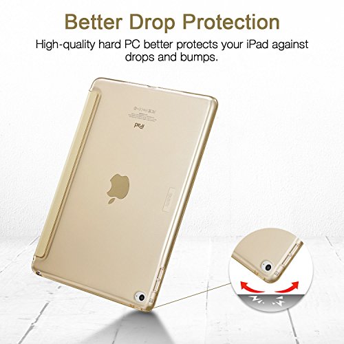 iPad Air 2 Hülle, ESR® Yippee Bildserie Auto aufwachen / Schlaf Funktion Wickelfalz Ledertasche mit Lichtdurchlässig Rückseite Abdeckung Schutzhülle für iPad Air 2 / iPad 6 (Champagner Gold) - 9