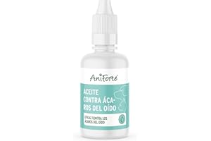 AniForte Aceite para Ácaros del oído para Perros, Gatos, roedores 20ml - Cuidado Suave para los ácaros del oído, Gotas para los oídos para Hongos de levadura y la picazón, secreción