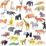 4. Los animales de la selva incluyen 32 tipos de animales de la selva, elefante, tigre, león, leopardo, zebra y más; 15 diferentes ganado, pollo, pato, cerdo, gato, perro, oveja, ganado, etc. El árbol, hierba y vallas son la adición agradable a estos juguetes de animales lindos.