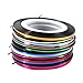 Imported Rolls Striping Tape Line Nail Art Tips Decoration Sticker 30pcs Mixed Colors RS.190.00