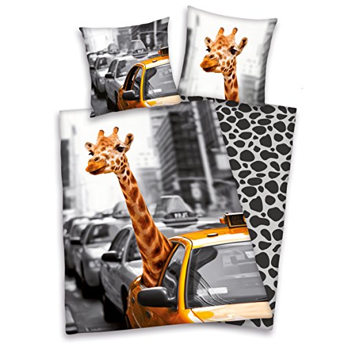 Herding 445943050 Bettwäsche New York Safari, Kopfkissenbezug: 80 x 80 cm + Bettbezug: 135 x 200 cm, 100 % Baumwolle, Renforce - 2