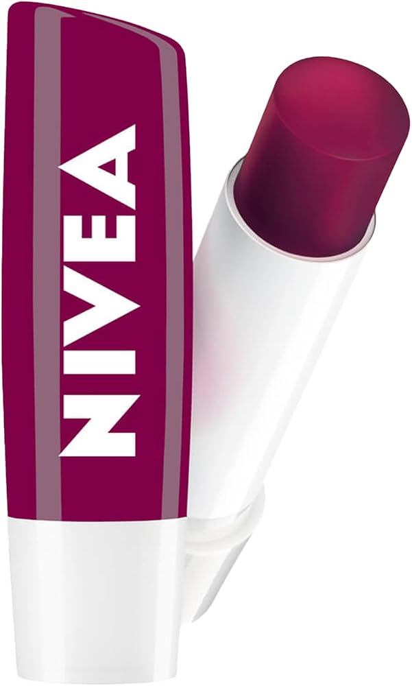 NIVEA Böğürtlen Dudak Bakım Kremi 4.8 gr, 24 Saat Nemlendirme,Böğürtlen Kokusu,Işıltılı Renk,Mineral Yağı İçermez