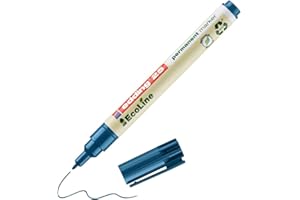 edding 25 EcoLine marqueur permanent - bleu - 1 stylo - pointe ronde fine 1 mm - sèche vite - résiste à l'eau et à l'essuyage - pour carton, plastique, bois, métal - marqueur universel