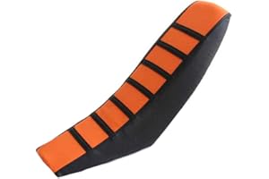 ZCHUI Housse de selle de moto tout-terrain universelle en PVC souple durable antidérapant rayé coussin épais pour moto hors-route Yamaha pour Honda, orange
