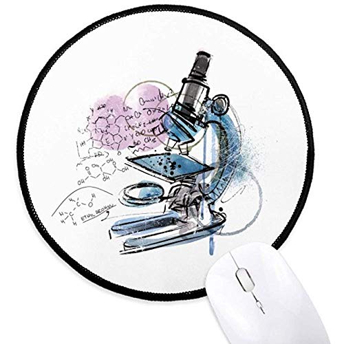 Preisvergleich Produktbild Chemie Kowledge Mikroskop-Rundes Rutschfestes Mousepads Schwarzes Genähtes Rand-Spiel-Büro-Geschenk