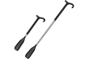 OQIMAX Shoe Horn Long Handled, 13.7"-34.2" Retractable Metal Shoe Horn, Portable Aluminum Alloy Long Shoe Horn, Multi-Functional Extra Adjustable Length Shoe Horn, for Seniors, Men, Women Kids