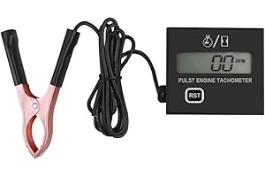 Dogggy Compte-tours numérique inductif pour tronçonneuses, tondeuses à gazon, motos, compte-tours inductif avec compteur d'heures Batterie remplaçable