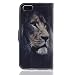 Produktbild Huawei Y5 Prime 2018 Hülle, Huawei P Smart Handyhüle, Alfort Prämie PU Leder Schutzhülle Pastell Muster Lederhülle Tasche Wallet Case Cover für Huawei Y5 / Y5 Prime 2018 / P Smart Smartphone 5.65" mit Kartensteckplatz und Standfunktion ( Löwenkopf )