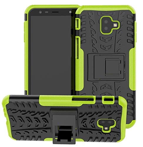 Yiakeng Samsung Galaxy J6 Plus Case, Galaxy J4 Plus Case, Shockproof Slim Drop Full Body Protection With Kickstand For Samsung Galaxy J6/J4 Plus (Green)