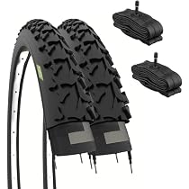 2 Pneus Vélo 26 X 1 1/2 (40-584) + 2 Chambres à Air Valve Schrader - Pour Vélo Ville, Hollandais, Route