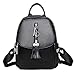 Produktbild ALTINOVO PU-Leder Damen Frauen Rucksack, Wasserdichter Outdoor Tagesrucksack für Mädchen Studentenschultasche, schwarz