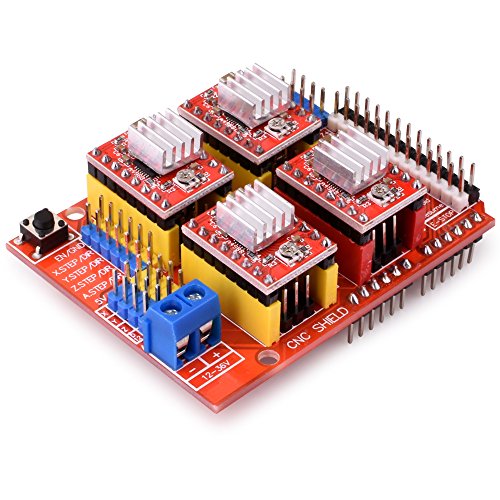 Quimat Arduino CNC Kit mit Schrittmotor, CNC Schirm V3.0 + UNO R3 + 4 PCS A4988 Treiber + Nema 17 Schrittmotor für 3D Drucker Printer CNC, GRBL Kompatibel - 2