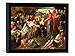 Produktbild Gerahmtes Bild von Jacopo Robusti Tintoretto "Die Auferweckung des Lazarus", Kunstdruck im hochwertigen handgefertigten Bilder-Rahmen, 40x30 cm, Schwarz matt