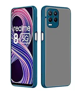Pikkme Realme 8 5G / 8s 5G / Narzo 30 5G Back Cover | Hybrid Smoked Back | Full Camera Protection | Raised Edges | Super Soft-Touch | Bumper Case for Realme 8 5G / 8s 5G / Narzo 30 5G (Blue)