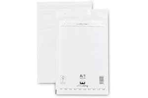 ‎OFFICEKING OfficeKing 200 Luftpolsterumschläge A1 weiß 120x175mm DIN A7 (10 Größen wählbar) Luftpolster Verpackung Polsterumschläge Briefumschläge gepolstert Umschläge
