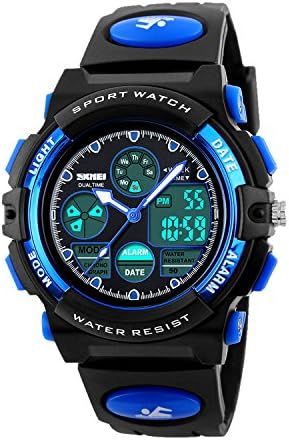 Children's Watches Boys Girls Digital Sport Watch Waterproof Alarm for Ages 7 – 15 Years Old Unisex Children (Blue)